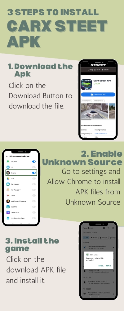 CarX Street APK installation steps